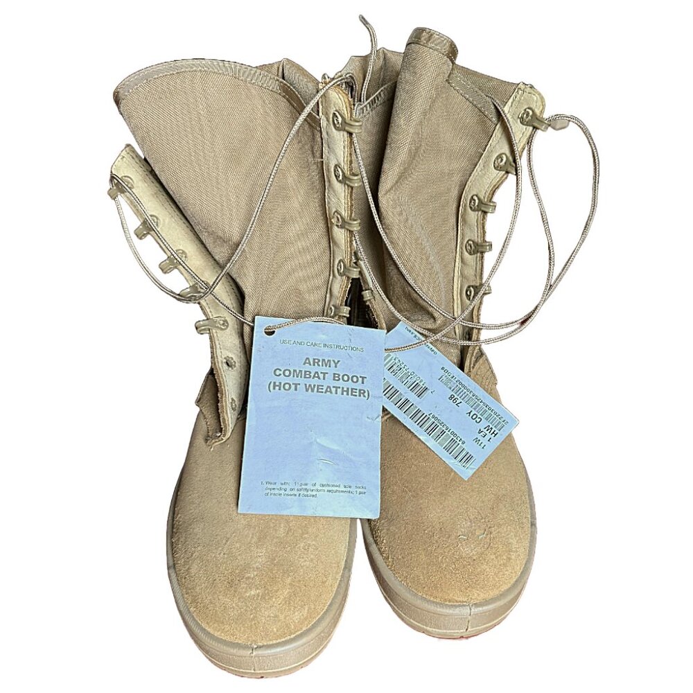 Hot Weather Combat Boots - Official Military Issue (Coyote Tan 11W)